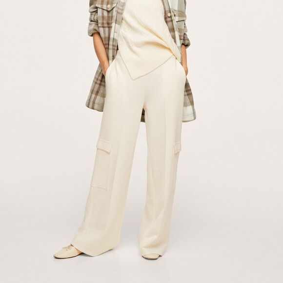 Mango Wide Leg Pants With Pockets New - Picture 9 of 9